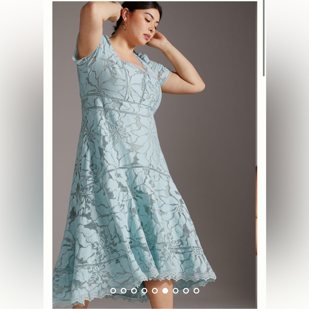 Anthropologie Slim Lace Maxi Dress •Blue• Only Worn Once
